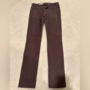 AG chocolate cotton Stilt Jeans.